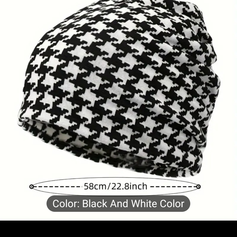 Herringbone beanie cap - Picture 3 of 5